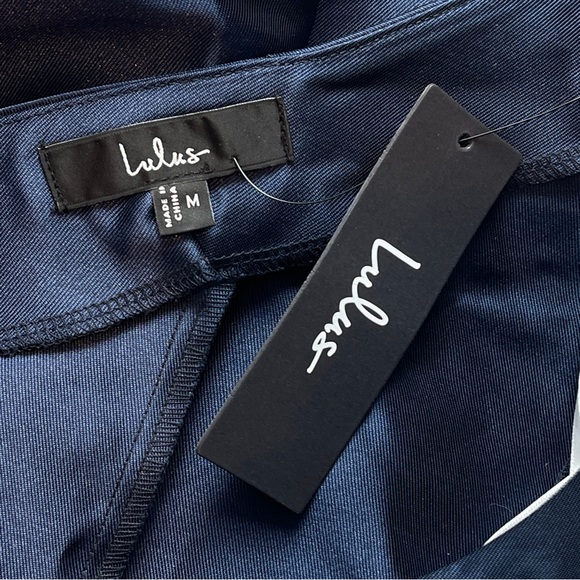 Lulus Divine Dream Navy Blue Satin One-Shoulder Culotte Jumpsuit - Picture 6 of 9